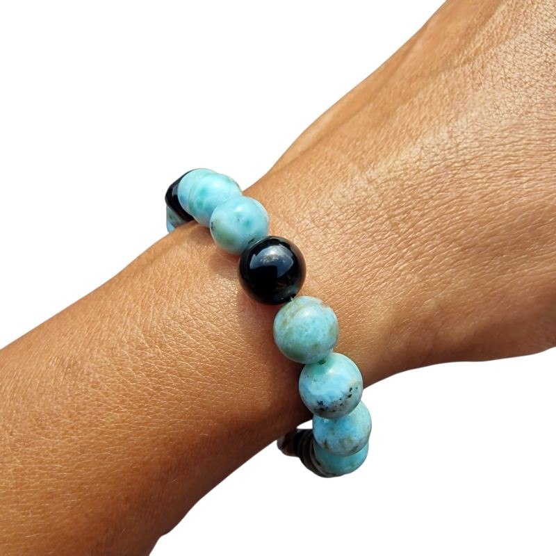 Larimar karkötő fekete turmalinnal - Image 2
