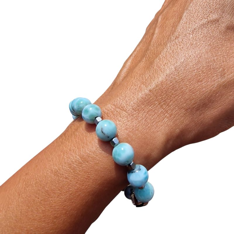 Larimar karkötő hematit köztesekkel - Image 2
