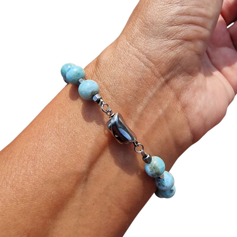 Larimar karkötő hematit köztesekkel - Image 3