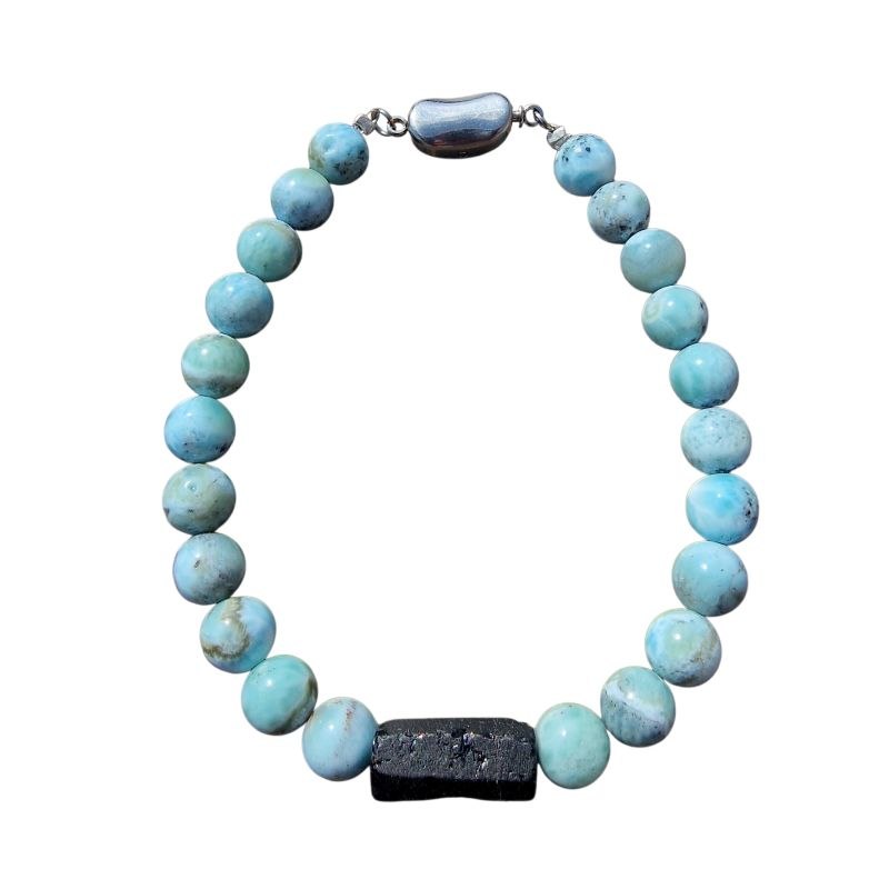 Larimar karkötő turmalin hengerrel - Image 4