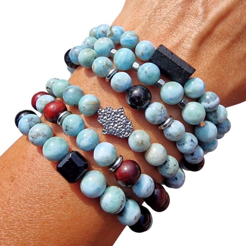 Larimar karkötő turmalin hengerrel - Image 5