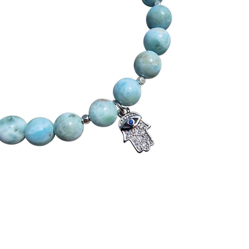 Larimar nyaklánc Fatima keze medállal - Image 2