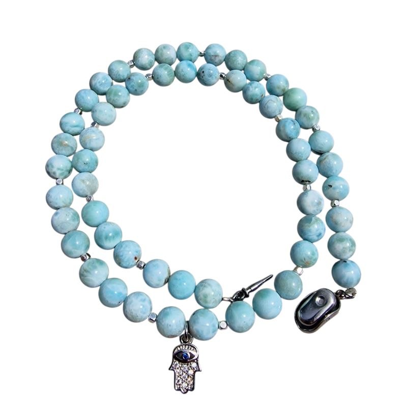 Larimar nyaklánc Fatima keze medállal - Image 4